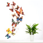 3D butterflies with magnet, house or event decorations, set of 12 pieces, real color